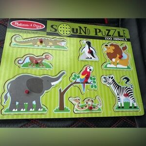 Melissa & Doug Zoo Animals Sound Puzzle - Green, Red, Blue